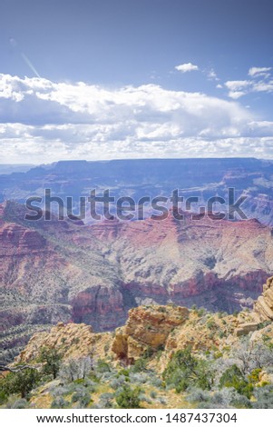 View over the south rim part in grand canyon, USA