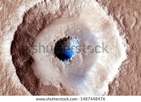 Crater of a former lake on the planet Mars.  Elements of this image were furnished by NASA for any purpose
