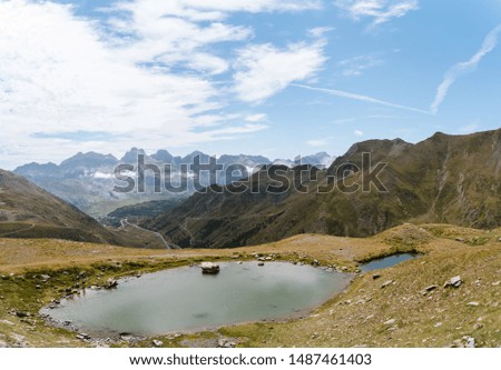 High altitude lake in the mountain on summer