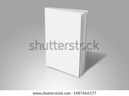Blank book cover mockup, clean brochure template Royalty-Free Stock Photo #1487466377