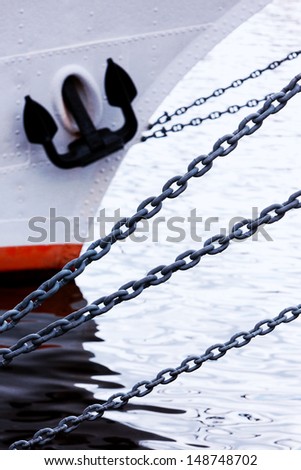 Anchor chain on a ship