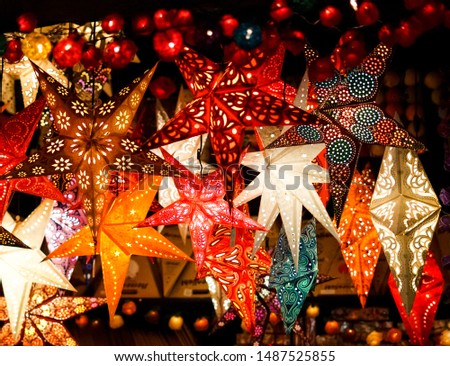 Colorful Christmas decorations - German Christmas Market