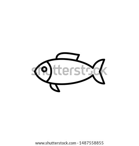 fish icon, symbol line art design template