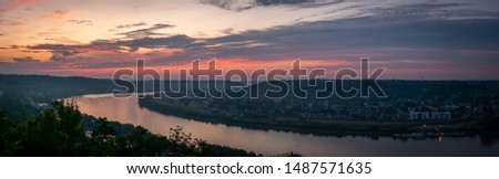 Panorama of a Sunrise over the Ohio River
