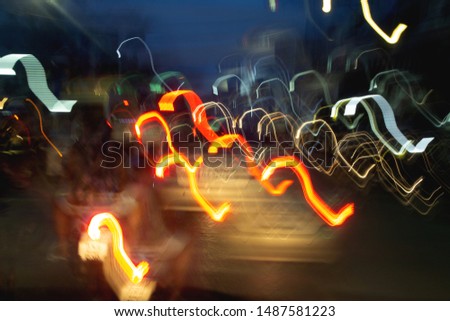 The lights of the dancing car.