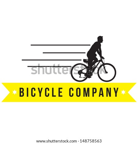 silhouette bicycle logo badge and banner vector format