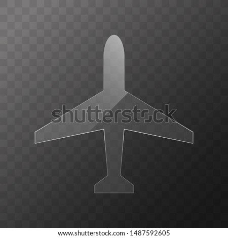 Plane glass icon vector design. Plane transparent icon