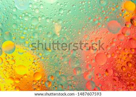 Abstract pattern. Oil drops in water abstract psychedelic pattern image. Selective focus