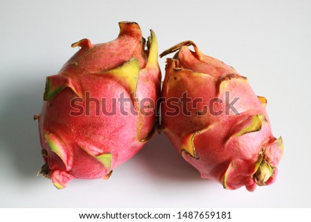 Dragon fruit isolated on white clipping path. Dragon fruit isolated on white background