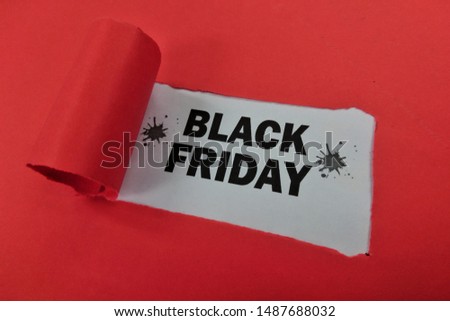 Torn paper and the inscription "black friday". Black Friday sale banner in the realistic torn paper design. Winter sale.
