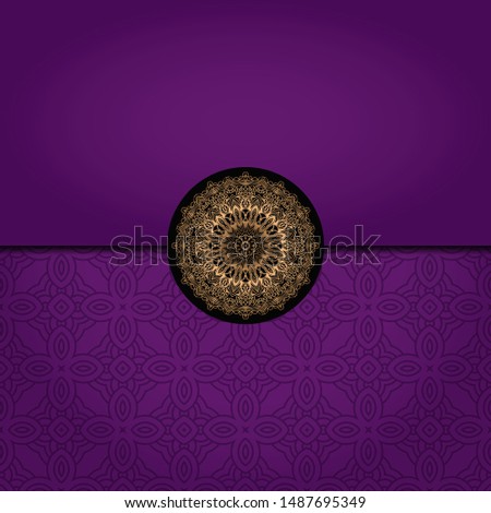 Vector mandala floral background for greeting invitation card, design element. Place for text. 