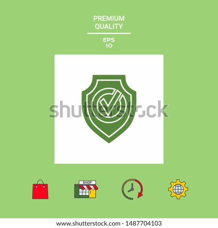 Shield with Check mark icon. Graphic elements for your design