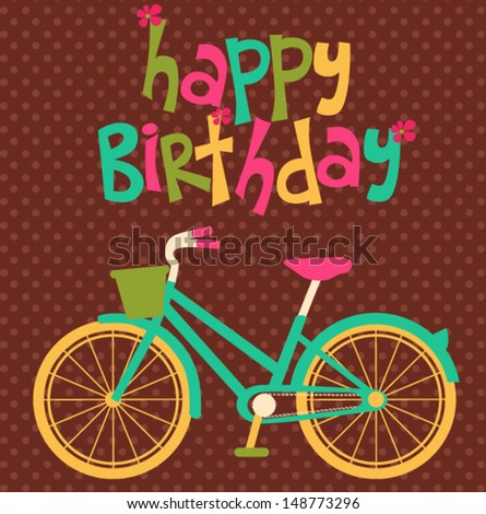 Greeting card with bicycle