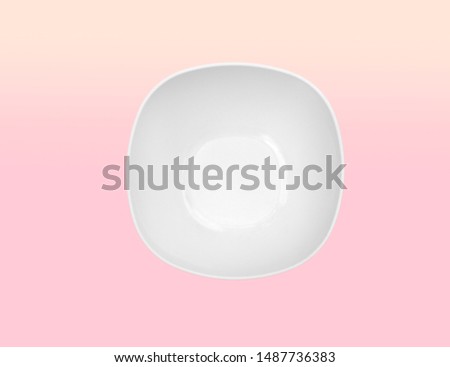 White bowl on gradient pastel background. Clipping path