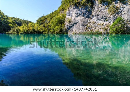 Waterfall and Beautiful Natural Landscapes in Plitvice Lakes National Park