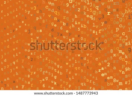Dark Orange vector layout with latin alphabet. Abstract illustration with colored latin alphabet. Best design for a college poster, banner.