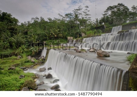 (Grojogan Watu Purbo) Watu Purbo waterfall is a multi-storey river dam and is one of the tourist destinations in Sleman, Yogyakarta.