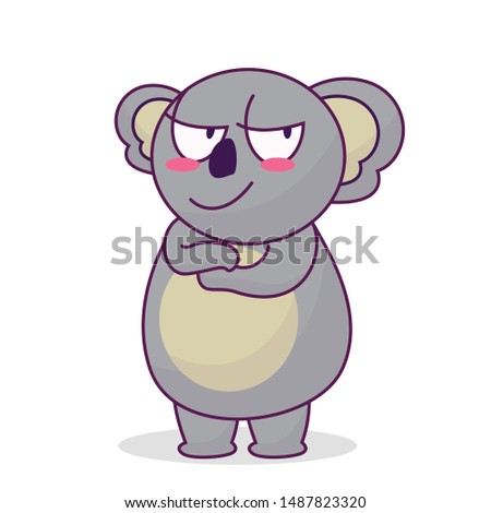 cute koalas with sulking expressions vector illustration