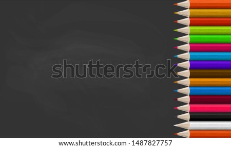Right Side Vertical Wooden Pencils Row