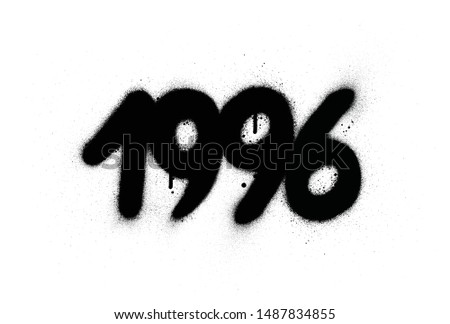 graffiti 1996 date sprayed in black over white