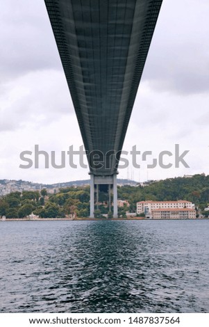 A selective focus of underneath Bosphorus Bridge 