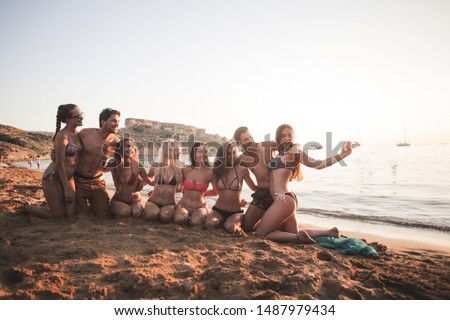 A group of friends on the beach