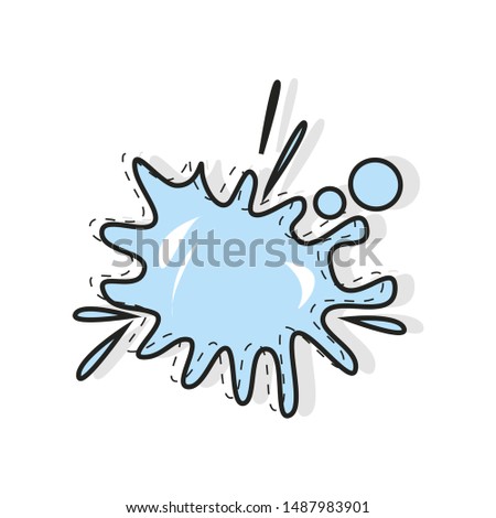 Blot or speech bubble comic pop art. Drop vector grunge splash, splat and blob illustration