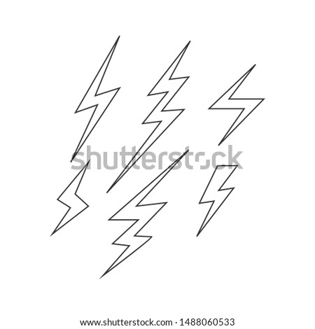 outline Lightning bolt Flash vector icon. Bolt of lightning vector design image