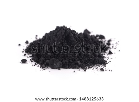 activated charcoal isolated on white background Royalty-Free Stock Photo #1488125633