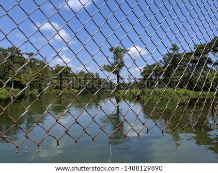 A Barbed Wire Fence closing the river off to boats in Wakulla.