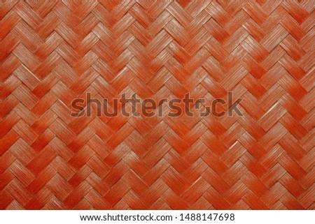 Texture of red bamboo wicker. Used to make various appliances In the household in the past of Thailand.