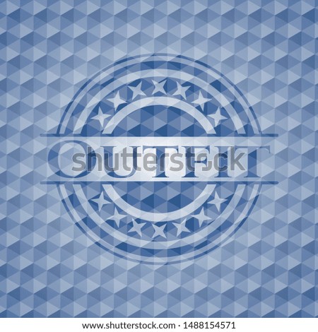 Outfit blue hexagon emblem. Vector Illustration. Detailed.