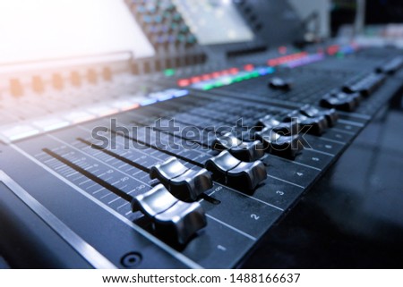 Sound control panel Used to control television broadcasting