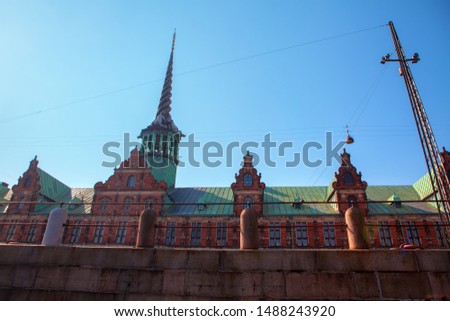 View of famous Borsen building in Copenhagen