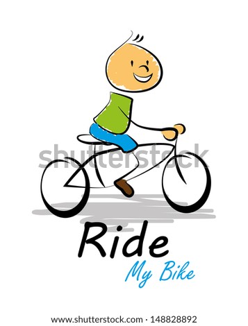 ride my bike over white background vector illustration 
