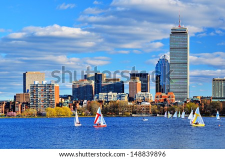 Boston, Massachusetts Skyline at Back Bay district.