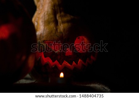 halloween october holiday orange pumpkin and candles