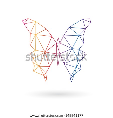 Butterfly abstract isolated on a white backgrounds. Vector illustration