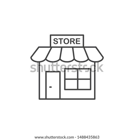 Store flat sign. Store icon. Market vector icon. EPS 10 symbol. Supermarket pictogram
