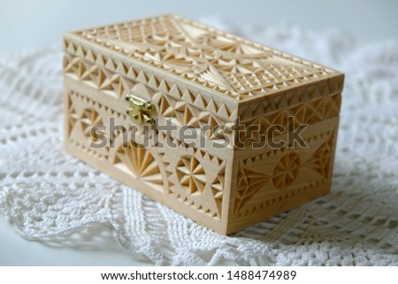 Wooden chest. Handmade carving. For various purposes. Mocap