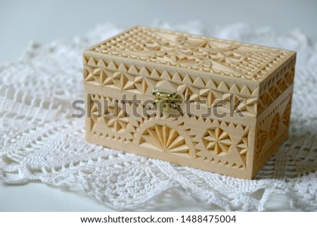 Wooden chest. Handmade carving. For various purposes. Mocap