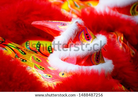 decoration on traditional chinese lion 