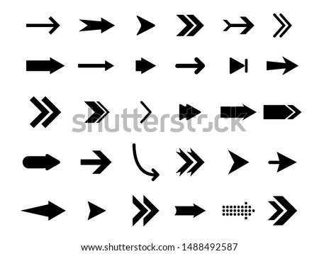 Set flat arrows vector with isolated on white background. Royalty-Free Stock Photo #1488492587