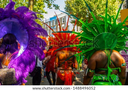 Traditional samba carnival outfit 2019 Royalty-Free Stock Photo #1488496052