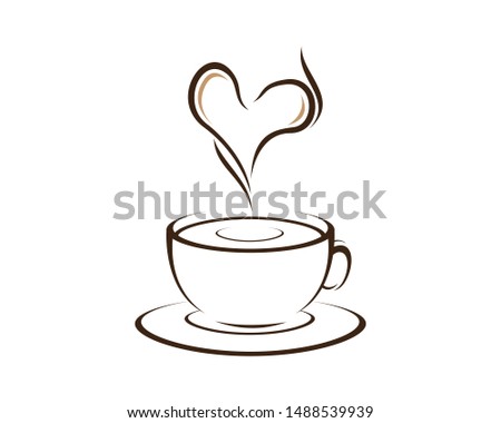 Coffee with Love Logo Design Concept