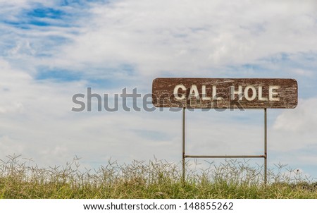Call Hole Sign For Par 3 in Golf Course