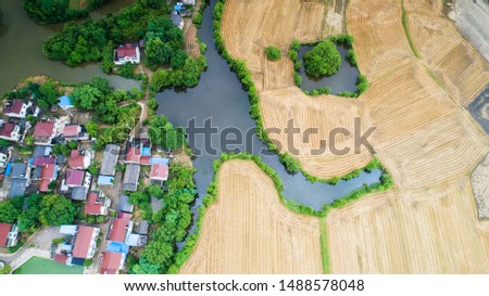 Aerial photography of summer farmland and rural landscape in Xuancheng City Anhui Province China