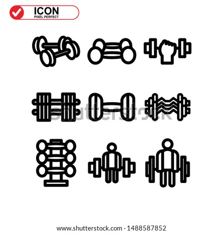 barbell icon isolated sign symbol vector illustration - Collection of high quality black style vector icons

