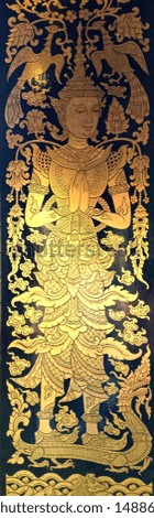 Ancient Thai pattern wall paintings, Ancient Thai angel pictures