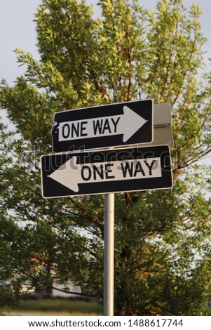 More than one way sign. Misdirected